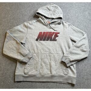 Vintage Y2K Nike Grey Hoodie Large 341577-063 Orange Athletic Dept. Tag *Spots*
